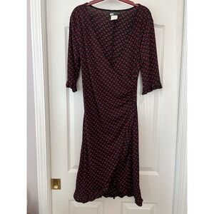Vintage Connected Apparel Dress Size 12 Black Red Evening Office Festive Wear M